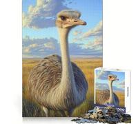 Puzzle Portrait d'autruche pour Adultes, 1000 pièces, Jeu d'entraînement cérébral, Divertissement Relaxant, Art à Assembler, Cadeau de Noël (38x52cm)