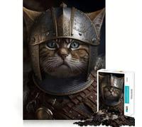 Puzzle Portrait de Chat Viking 1000 pièces pour Adolescents,entraînement de mémoire,Jeu Amusant,Propre,Assemblage sans Couture,activité de Groupe relaxante en intérieur (38x52cm)