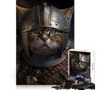 Puzzle Portrait de Chat Viking pour Adolescents, 1000 pièces, activité relaxante et stimulante, Bords Nets, Cadeau de Noël (50x75cm)