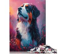 Puzzle Portrait de Chien de Montagne Saint-Bernard, décoration d'intérieur Unique, Puzzle en Carton 100% recyclé pour garçon ou Fille, Cadeaux d'halloween, 1 000 pièces (75 x 50 cm)