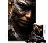 Puzzle Portrait de Femme guerrière pour Adolescents, 1000 pièces, Exercice cognitif, Loisirs, Plaisir, sans Bords Rugueux, Art, Cadeau de Noël (50x75cm)