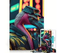 Puzzle Portrait de Flamant Rose 1000 Pièces pour Adolescents Jeu de Logique Mentale Attente et Calme Objet de Collection aux Bords Fins (50x75cm)