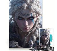Puzzle Portrait de guerrière Valkyrie 1000 pièces Jeu de Construction Focus Assemblage sûr et précis Jouet d'intérieur pour Les fêtes (38x52cm)