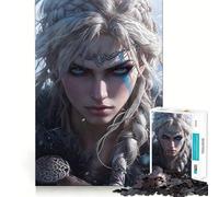 Puzzle Portrait de guerrière Valkyrie pour Adolescents,1000 pièces,Jeu de mémoire Amusant,Surface Lisse sans bavures,Cadeau d'anniversaire,Casse-tête (50x75cm)
