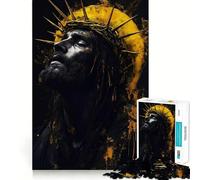 Puzzle Portrait de Jésus pour Adolescents 1000 pièces Wise Think Toy Gentle Leisure Tight Cut Liste de souhaits du Père Noël (38x26cm)