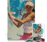 Puzzle Portrait de Joueur de Tennis pour Adultes, 1000 pièces, Jouet Intelligent, Lien Familial, découpe précise, Cadeau saisonnier 38x52cm