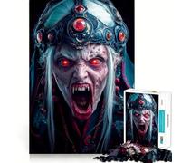 Puzzle Portrait de la Reine Vampire 1000 Pièces pour Adolescents Jeu de Stimulation Mentale Assemblage Solide et Sécurisé Activité Amusante en Famille Activité Nocturne (38x52cm)