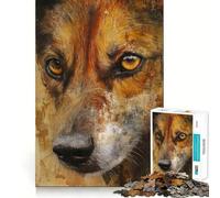 Puzzle Portrait de Loup 1000 pièces,Jeu de réflexion Amusant,sans Espace,Design ajusté, pour Les réunions de Famille (50x75cm)