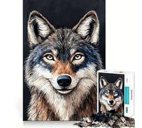 Puzzle Portrait de Loup 1000 pièces Jeu Stimulant Le Cerveau,Assemblage Parfait,Divertissement Confortable à l'intérieur pour Tous (50x75cm)