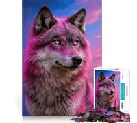 Puzzle Portrait de Loup pour Adolescents,1000 pièces,Jeu Stimulant l'esprit,pièces nettes et sans bavures,Facile à Apprendre,pour Toute la Famille (38x52cm)