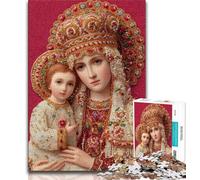 Puzzle Portrait de Marie la Mère 1000 pièces pour Adultes et Adolescents, Jouets éducatifs, Jeux Anti-Stress, liste de souhaits avec Le Père Noël (75x50cm)