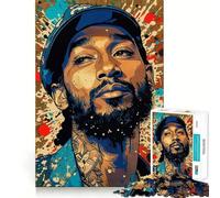 Puzzle Portrait de Nipsey Hussle 1000 pièces, Jeu d'éveil et de Relaxation, pièce de Collection découpée avec précision (38x26cm)