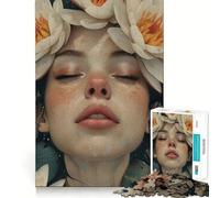 Puzzle Portrait de pétales 1000 pièces pour Adolescents Renforce la mémoire, apaise et détend Finition de qualité (38x52cm)