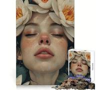 Puzzle Portrait de pétales 1000 pièces pour Adolescents Renforce la mémoire, apaise et détend Finition de qualité (38x52cm)