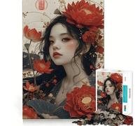 Puzzle Portrait de pétales pour Adolescents 1000 pièces Wise Think Toy Loisirs Amusant Décoration Murale Transparente (50x75cm)