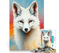 Puzzle Portrait de Renard Blanc 1000 pièces Jeu de mémoire Amusant Bords Lisses,Assemblage Parfait Une façon divertissante d'occuper Les Heures vides (38x52cm)