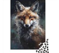 Puzzle portrait de renard peint à l'huile, 1000 pièces, puzzle adulte, jeu intellectuel, puzzle adulte, 1000 pièces (75x50 cm)