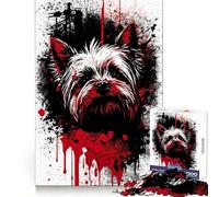 Puzzle Portrait de Yorkshire Terrier pour Adolescents, 1000 pièces, Casse-tête apaisant, Passe-Temps Solide, Cadeau attentionné (50x75cm)