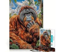 Puzzle Portrait d'orang-outan 1000 pièces, Jeu d'éveil et de Relaxation, pièce de Collection découpée avec précision (38x52cm)