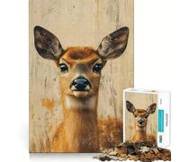 Puzzle Portrait d'un Cerf 1000 Pièces pour Adolescents Améliore la Mémoire, Se Détend, Bords Précis, Cadeau Créatif (38x52cm)