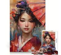 Puzzle Portrait d'une Geisha avec Parapluie pour Adolescents, 1000 pièces, Jeu d'exercice Mental, Design Relaxant, Assemblage, Surprise de Noël (38x52cm)
