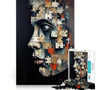 Puzzle Portrait Visage Adultes 1000 Pièces Puzzle Jeu de Réflexion Anti-Stress Décoration Murale Découpe Claire (38x26cm)