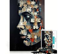 Puzzle Portrait Visage Puzzle 1000 Pièces pour Adolescents Jeu de Réflexion Design Amusant et Paisible Cadeau Unique (38x52cm)
