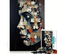 Puzzle Portrait Visage Puzzle de 1000 pièces pour Adultes Stimule la mémoire Passe-Temps à la Maison Bords Nets Cadeau élégant (50x75cm)