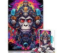 Puzzle pour Adolescent Singe psychédélique Puzzles pour Adultes 1000 pièces Design Difficile Dynamique et Unique Expérience de Puzzle relaxante et stimulante (26x38cm)