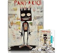 Puzzle pour Adolescent Style Basquiat tête de Mort Puzzle pour Adulte 1 000 pièces Design Unique Stimulant et Stimulant (26x38cm)