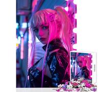 Puzzle pour Adolescentes 1000 pièces thème néon Tokyo Cyberpunk Jouet éducatif Cadeau d'anniversaire Jeu Relaxant et Antistress Dimensions 38x52cm