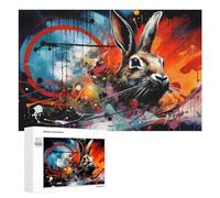 Puzzle pour Adolescents 1000 PCS Abstract Rabbit Wall Art Puzzles pour Adolescents - Jouets Anti-Stress - Assemblage De Motifs - Cadeaux Uniques pour Anniversaire Et Noël 1000 PCS