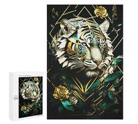 Puzzle pour Adolescents 1000 PCS Abstract Silver Tiger Puzzle pour Adultes Jeux Relaxants, Amusants Et Humoristiques Cadeaux d'anniversaire Uniques 1000 PCS