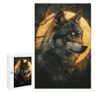 Puzzle pour Adolescents 1000 PCS Alpha Wolf Under Full Moon Puzzles pour Adultes Jeux De Famille Cadeau d'anniversaire Activités Amusantes À La Maison, 1000 PCS
