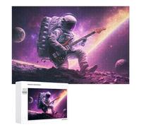 Puzzle pour Adolescents 1000 PCS Astronaut Playing Guitar Puzzles pour Adultes - Décoration Murale - Idée pour Passer Le Temps À La Maison - Anniversaire, Noël 1000 PCS