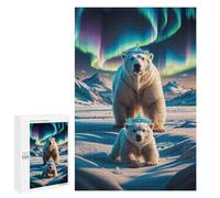 Puzzle pour Adolescents 1000 PCS Aurora Crowned Polar Bears Jeux De Puzzle en Famille pour S'amuser en Famille Cadeaux d'anniversaire Et Cadeaux Uniques 1000 PCS