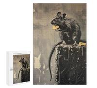Puzzle pour Adolescents 1000 PCS Banksy Graffiti Rat Cheese Puzzles pour Adolescents - Jouets Anti-Stress - Améliore La Mémoire - Idéal comme Cadeau 1000 PCS