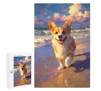 Puzzle pour Adolescents 1000 PCS Beach Fun with Corgi Puzzles pour Adultes Découpe De Précision Stimule Le Cerveau Jeu Amusant Et Stimulant pour Toute La Famille 1000 PCS