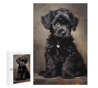 Puzzle pour Adolescents 1000 PCS Black Poodle Puppy Puzzle Anti-Stress, Jouet De Décoration Intérieure, Cadeau Unique d'anniversaire Et De Noël 1000 PCS