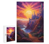 Puzzle pour Adolescents 1000 PCS Castle in The Sunset Valley Puzzle pour Adultes - Jouet À Monter Soi-même - Défi Difficile - Cadeaux De Noël Et d'anniversaire 1000 PCS