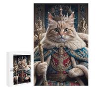Puzzle pour Adolescents 1000 PCS Cat King in Royal Attire Puzzles pour Adolescents - Jouets Anti-Stress - Améliore La Mémoire - Idéal comme Cadeau 1000 PCS