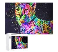 Puzzle pour Adolescents 1000 PCS Colorful Abstract Leopard Artwork Puzzle pour Adultes - Jouet À Monter Soi-même - Défi Difficile - Cadeaux De Noël Et d'anniversaire 1000 PCS