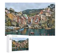 Puzzle pour Adolescents 1000 PCS Colorful Coastal Village Scene Puzzle pour Adultes - Jouet À Monter Soi-même - Défi Difficile - Cadeaux De Noël Et d'anniversaire 1000 PCS