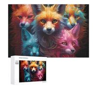 Puzzle pour Adolescents 1000 PCS Colorful Foxes A Vibrant Art Collection Puzzle pour Adultes - Jouet À Monter Soi-même - Défi Difficile - Cadeaux De Noël Et d'anniversaire 1000 PCS