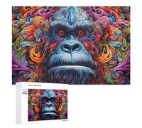 Puzzle pour Adolescents 1000 PCS Colorful Gorilla Portrait Artwork Puzzle pour Adultes - Jouet À Monter Soi-même - Défi Difficile - Cadeaux De Noël Et d'anniversaire 1000 PCS