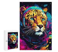 Puzzle pour Adolescents 1000 PCS Colorful Leopard with Headphones Puzzles pour Adultes - Jeu Éducatif Anti-Stress Et Défi Unique 1000 PCS