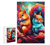 Puzzle pour Adolescents 1000 PCS Colorful Squirrels in Autumn Puzzle pour Adultes - Jouet À Monter Soi-même - Défi Difficile - Cadeaux De Noël Et d'anniversaire 1000 PCS
