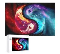 Puzzle pour Adolescents 1000 PCS Cosmic Yin Yang Symbol Puzzle pour Adultes - Jouet À Monter Soi-même - Défi Difficile - Cadeaux De Noël Et d'anniversaire 1000 PCS