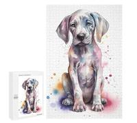Puzzle pour Adolescents 1000 PCS Cute Baby Great Dane Puppy Puzzle Anti-Stress, Jouet De Décoration Intérieure, Cadeau Unique d'anniversaire Et De Noël 1000 PCS