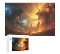 Puzzle pour Adolescents 1000 PCS Dragon Battle Fantasy Artwork -4 Puzzle pour Adultes - Jouet À Monter Soi-même - Défi Difficile - Cadeaux De Noël Et d'anniversaire 1000 PCS